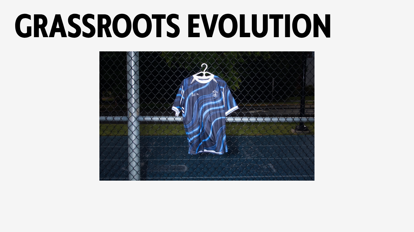 Grassroots Evolution — custom ICF jersey on field
